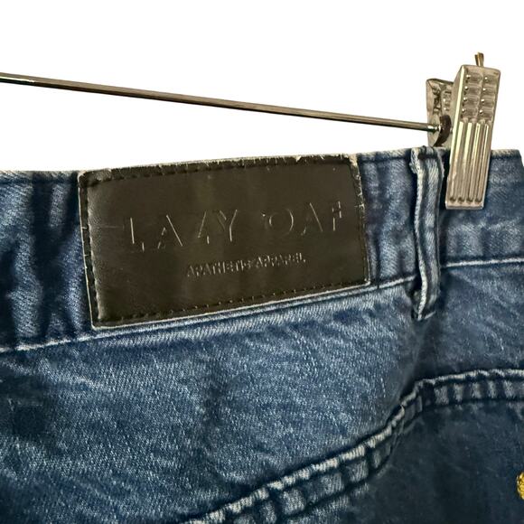 Lazy Oaf Embroidered Polka Dot High Waist Straight Leg Jeans Size 30 - Picture 6 of 7